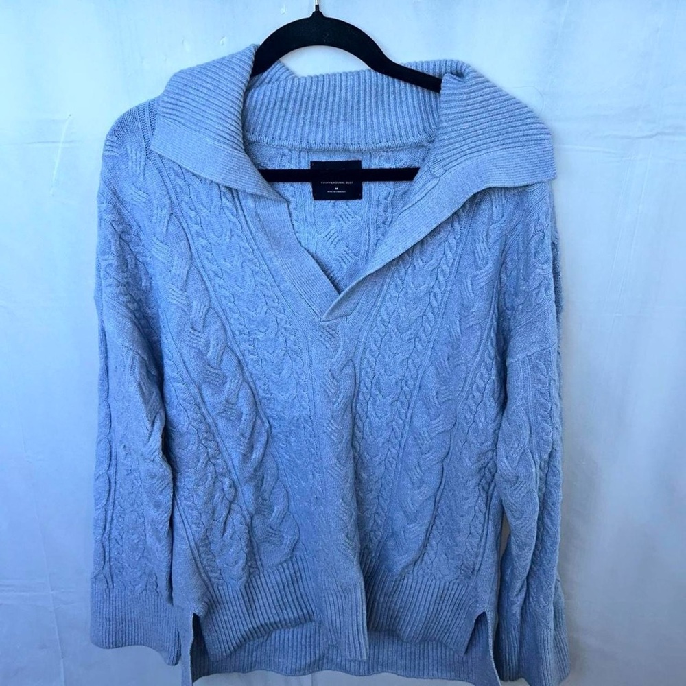 Abercrombie & Fitch YPB Blue Cable Knit Sweater